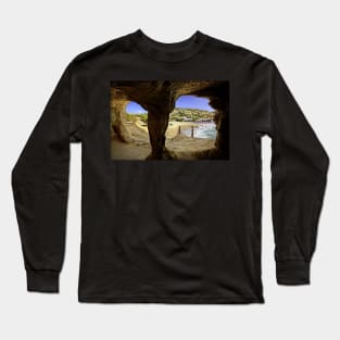 Matala cave & beach - Crete island Long Sleeve T-Shirt